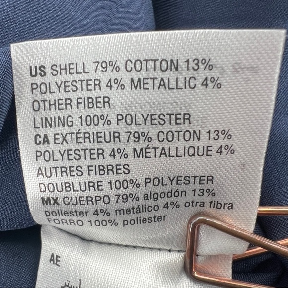 NWT Maison Jules Blue White Stretch Twill Lined Mini Skirt Size 4 Women’s - Picture 6 of 6